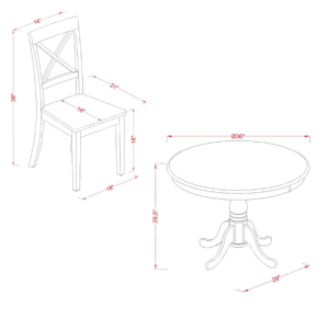 East West Furniture 5-Piece Dinette Set