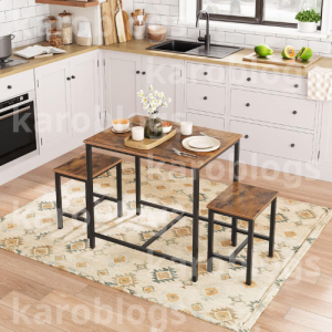 HOOBRO 3-Piece Industrial Dining Table Set