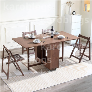 Extendable Drop-Leaf Foldable Dining Table